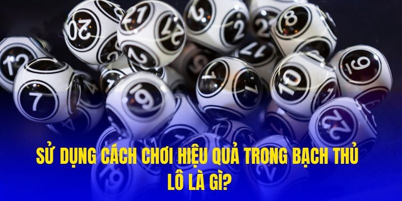 Sử dụng cách chơi hiệu quả trong bạch thủ lô là gì